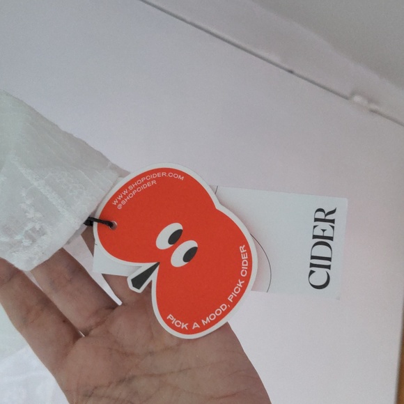 NWT cider 100% cotton white mini dress S - Picture 2 of 6